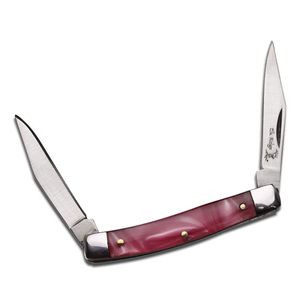 Folding Knife | Elk Ridge Muskrat Pocket Knife Stainless Steel 2-Blade Pink