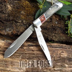Elk Ridge Gentleman's Pakkawood Handle Twin Blade Folding Knife Pocket Gift