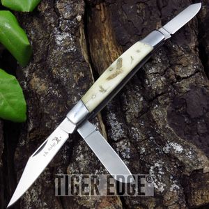 Folding Pocket Knife Elk Ridge Gentleman'S Trapper Double Blade Eagle Er-323E