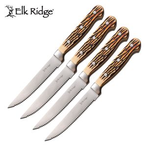 Kitchen Cutlery Elk Ridge 4-Piece Steak Knife Set Gift Father's Day Er-963