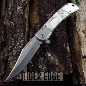 Elk Ridge Classic Style Trapper Pearl Spring-Assist Hunter Folding Knife