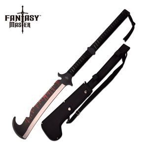 Short Sword Fantasy Master Black Curved Ninja Fixed Blade Medieval Sheath Fm-668