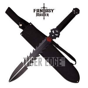 Short Sword Fantasy Master Black Ninja Fixed Blade Medieval Sheath Full Fm-671