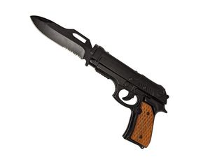 Switchblade Automatic Folding Knife Black 3.5in. Blade Pistol Handle Novelty