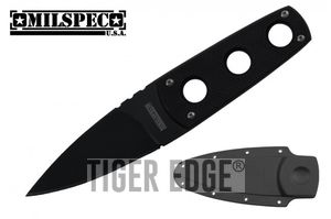 Tactical Knife Milspec Black Blade Military Combat Boot Knife Slim Low Profile