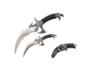Fixed Blade Knife Set | 2-Piece Dragon Curved Dagger Blades Mini Small H-23712