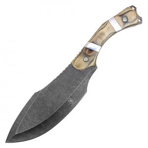 NEW Hunting Knife Buckshot Survival Primitive Stonewash Blade Full Tang + Sheath