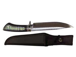 Bowie Knife 12.5in. Overall Gentleman Fixed-Blade Hunter Skinner Abalone Handle