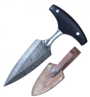 Push Dagger Damascus Steel Blade 6.75