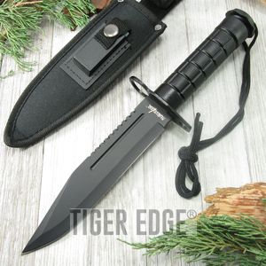 Fixed Blade Knife Survival Hunting Tactical Black Combat Military Rambo Hk-786Bk