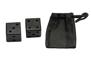 Dice Set | Carbon Steel Forged Metal 2-Pc Gaming Die with Leather Pouch Medieval