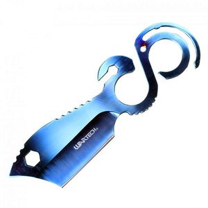 Fantasy Hunting Knife Wartech Tactical 6.5in. Blue Dragon Fixed-Blade + Sheath
