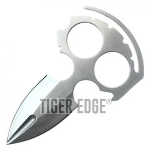 Push Dagger Wartech 5in. Silver Double Edge Combat Punch Knife Shock Absorber