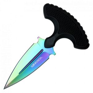 Push Dagger | Wartech Rainbow Double Edge Blade Punch Knife + Sheath