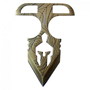 Tactical Push Dagger Gold 4.75in. Spartan Hoplite Warrior Helm Punch Knife