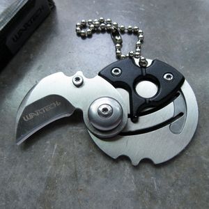 Mini Folding Keychain Knife Silver Hawkbill 1in. Blade Hwt234Bk - Black