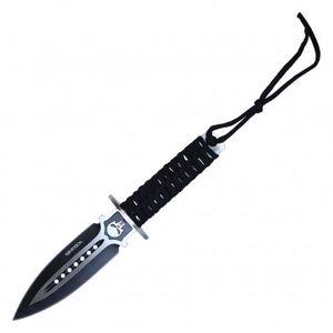 Fixed Blade Knife Black Tactical Double-Edged Combat Dagger Sheath Hwt237Bk