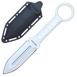 Tactical Knife Wartech 4.25in. Silver Double Edge Dagger Blade + Slim Sheath