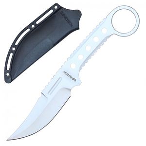 Tactical Knife | Wartech Silver Clip Point Blade Hunting Skinner + Slim Sheath