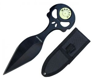 Punch Dagger 3.5in. Blade Tactical Skull Push Knife With Sheath - Black
