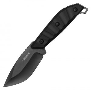 Fixed-Blade Knife | Wartech 4in. Steel Black Blade Full Tang + Sheath