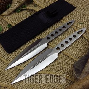 2-Pc. Silver Blood Groove 8.75in. Throwing Knife Set