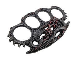 Paperweight Metal Knuckle Duster Red Fire Dragon