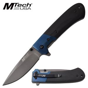 Folding Knife Mtech | Mtech Gunmetal Blade Tactical EDC Ball Bearing Pivot Blue