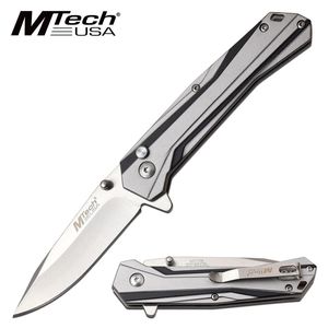 Folding Knife Mtech | Mtech Silver Blade Tactical EDC Ball Bearing Pivot Gray