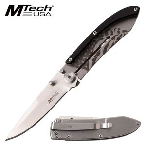 Folding Knife | Mtech Black Slim Minimal USA American Flag Pocket Gift Mt-1151Af