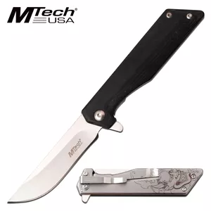 Pocket Folding Knife | Mtech Slim Black Tactical Folder Japanese Oni Demon EDC