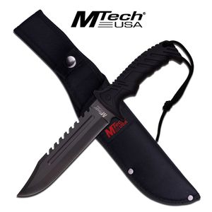 Mtech Fixed-Blade Black Tactical Combat Duty Survival Knife With Sheath