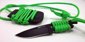 Handwrapped Zombie Green Paracord Mtech Neck Knife Survival Everyday Carry
