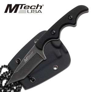 Mtech 5in. G-10 Handle Tanto Tactical Combat Neck Knife w/ Slim Kydex Sheath