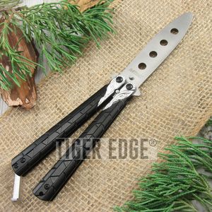 Mtech Black/Silver Practice Butterfly Balisong Knife - No Blade