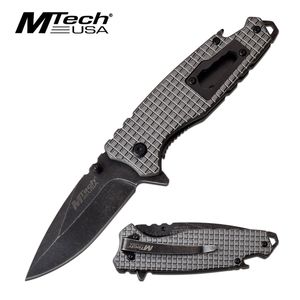 Spring-Assisted Folding Knife | Mtech Gray Multi-Tool Tactical Edc Bottle Opener