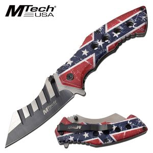 Spring-Assist Folding Knife 3.5in. Blade Rebel Flag CSA Confederate Dixie