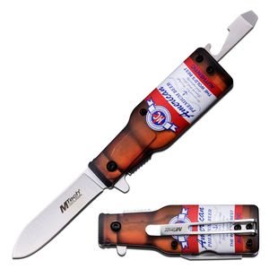 Spring-Assist Folding Pocket Knife | Mtech Mini American Beer Bottle 2.5in Blade