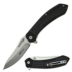 Pocket Knife Mtech Spring-Assist Folding 3.5In Drop Blade Tactical Black