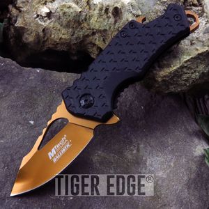 Spring-Assist Folding Pocket Knife Mtech Orange Blade Black Tactical Bottle Open