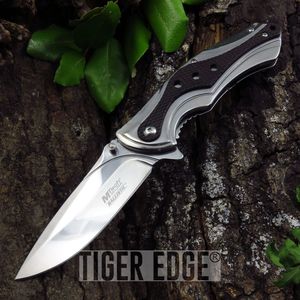 Spring-Assist Folding Knife | Mtech 3.65in Steel Silver Blade EDC Tactical Black