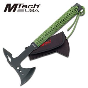 Tactical Axe Mtech 15.25in. Green Battle Hatchet Throwing Tomahawk Green + Black