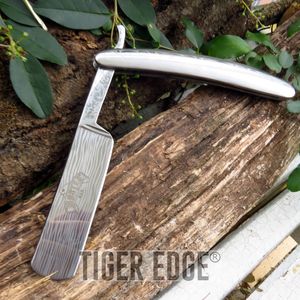 5.5in. Closed Etched Stainless Barber Shaving Straight Razor Folding Knife