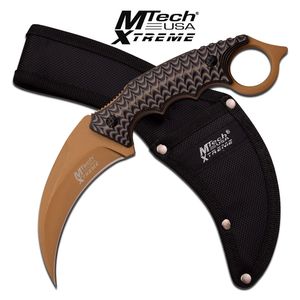 Fixed Blade Knife Mtech Black Brown Tactical Claw Karambit Combat Mx-8140Bn