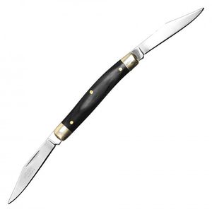 Folding Pocket Knife Buckshot 2-Blade Classic Pen Knife - Black Wood