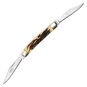 Folding Pocket Knife Buckshot 2-Blade Classic Pen Knife - Faux Stag