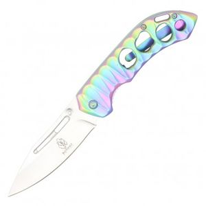 Spring Assisted Folding Pocket Knife | Rainbow Buckshot Folder EDC Gift Pbk230Rw