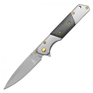 Pocket Knife Buckshot Spring-Assist Folding 3.5In Gunmetal Blade Black Wood