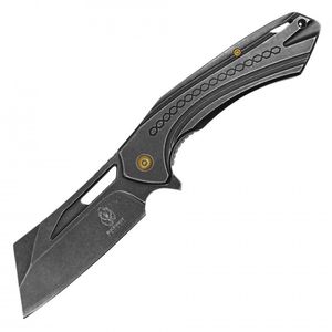 Pocket Knife Wartech Cleaver Spring-Assist Folding Stonewash Blade Steel