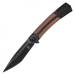 Pocket Knife Buckshot Spring-Assist Folding Tanto Blade Black Brown